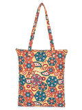 Eco-Friendly Multicolor Floral Printed Cotton Canvas Shopping Bags (Pack of 3)