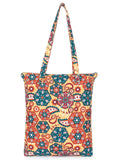 Eco-Friendly Multicolor Floral Printed Cotton Canvas Shopping Bags (Pack of 3)