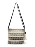 Boho Seashell Embellished Cotton Jacquard & PU Sling Bag