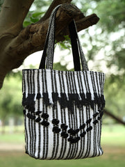 Boho Striped Cotton Dari Canvas Tote Bag