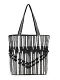 Boho Striped Cotton Dari Canvas Tote Bag