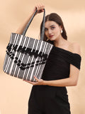 Boho Striped Cotton Dari Canvas Tote Bag