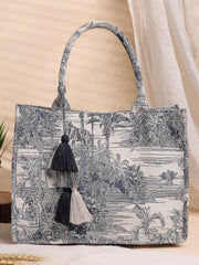 Jungle Toile Cotton Jacquard Handheld Bag