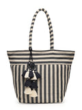 Boho Woven Striped Cotton Jacquard Tote Bag