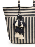 Boho Woven Striped Cotton Jacquard Tote Bag