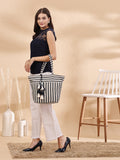 Boho Woven Striped Cotton Jacquard Tote Bag