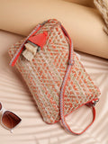 Boho Chevron Self Design Cotton Acrylic Sling Bag