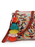 Boho Quirky Embroidered Cotton Canvas Sling Bag