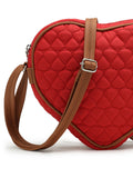 Amour Polyester & Vegan Leather Chevron Quilted Sling Bag