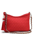 Amour Polyester & Vegan Leather Chevron Quilted Sling Bag