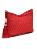 Amour Polyester & Vegan Leather Chevron Quilted Sling Bag