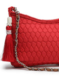 Amour Polyester & Vegan Leather Chevron Quilted Sling Bag