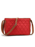 Amour Polyester & Vegan Leather Heart Quilted Sling Bag