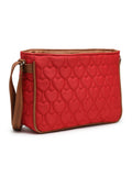 Amour Polyester & Vegan Leather Heart Quilted Sling Bag