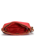 Amour Polyester & Vegan Leather Heart Quilted Sling Bag