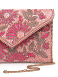 Lush Floral Embellished Satin Sling Bag