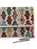 Kooky Fret Embellished Cotton Canvas Sling Bag