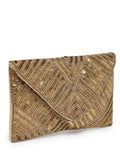 Kooky Chevron Sequinned Embellished Satin Sling Bag