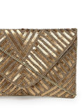 Kooky Chevron Sequinned Embellished Satin Sling Bag