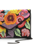 Boho Floral Bead Work Cotton Canvas Sling Bag