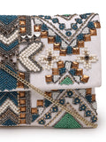 Tribal Ethnic Motifs Embellished Cotton Canvas Sling Bag