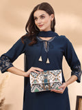 Tribal Ethnic Motifs Embellished Cotton Canvas Sling Bag