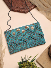 Tribal Chevron Embellished Cotton Canvas Sling Bag