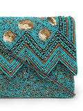 Tribal Chevron Embellished Cotton Canvas Sling Bag