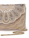 Tribal Scale & Paisely Embellished Satin Sling Bag