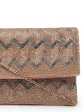 Kooky Chevron Embellished Cotton Canvas Sling Bag