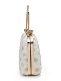 Hue Diamond Embroidered Faux Silk Clutch