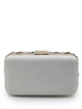 Adorn Wave Embellished Faux Silk Clutch