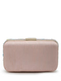 Adorn Wave Embellished Faux Silk Clutch