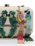 Adorn Quirky Embellished Corduroy Clutch