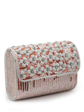 Coffer Floral Embellished Faux Silk Clutch