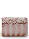 Coffer Floral Embellished Faux Silk Clutch