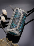 Mosaic Mosaic Embellished Metal Clutch