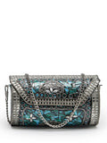 Mosaic Mosaic Embellished Metal Clutch