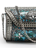 Mosaic Mosaic Embellished Metal Clutch