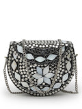 Mosaic Mosaic Embellished Metal Clutch