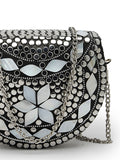 Mosaic Mosaic Embellished Metal Clutch