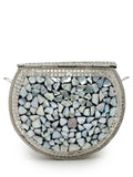 Mosaic Mosaic Embellished Metal Clutch