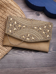 Adorn Embellished Suede Clutch