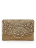 Adorn Embellished Suede Clutch