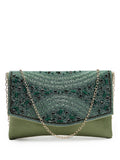 Adorn Embellished Suede Clutch