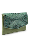 Adorn Embellished Suede Clutch