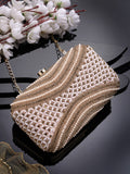 Adorn Embellished Faux Silk Clutch