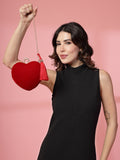 Amour Heart Shaped Solid Velvet Clutch