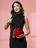 Amour Heart Shaped Solid Velvet Clutch