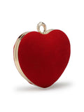 Amour Heart Shaped Solid Velvet Clutch